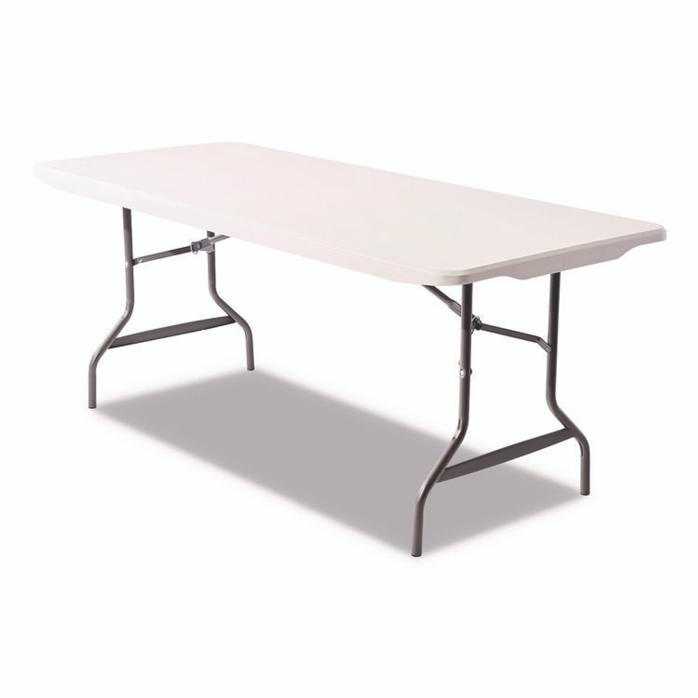 ALERA 65600 Resin Rectangular Folding Table, Square Edge, 72w x 30d x 29h, Platinum