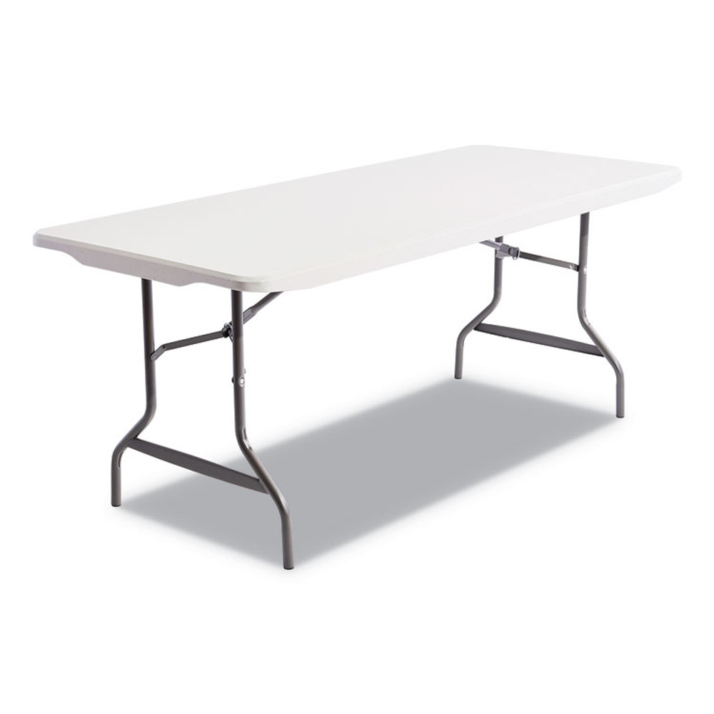 ALERA 65600 Resin Rectangular Folding Table, Square Edge, 72w x 30d x 29h, Platinum