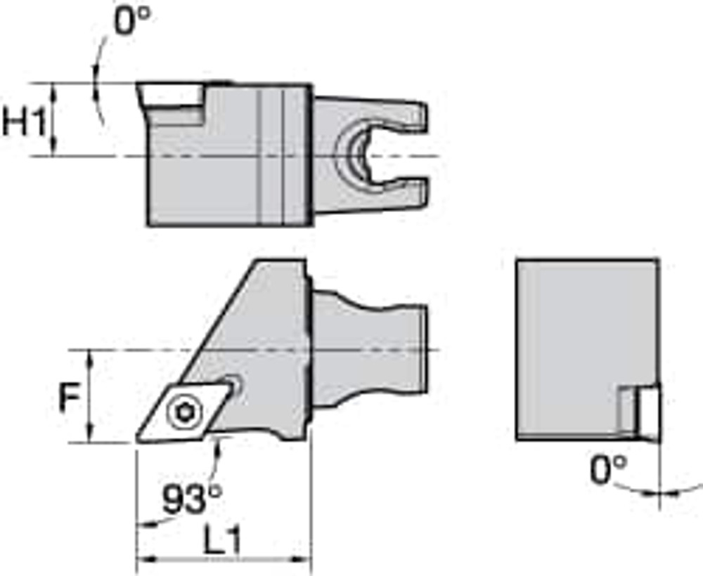Kennametal 2399476 Modular Turning & Profiling Cutting Unit Head: Size KM25, 30 mm Head Length, External, Right Hand
