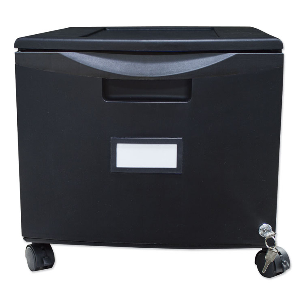 STOREX 61264B01C Single-Drawer Mobile Filing Cabinet, 1 Legal/Letter-Size File Drawer, Black, 14.75" x 18.25" x 12.75"