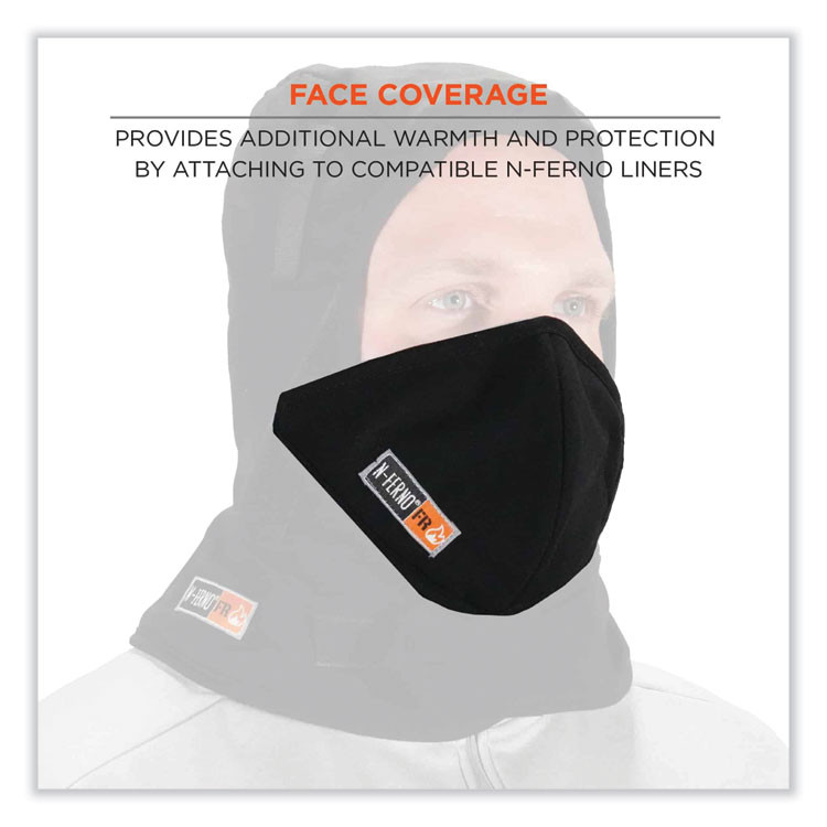 TENACIOUS HOLDINGS, INC. ergodyne® 16872 N-Ferno 6872 2-Layer FR Mouthpiece, Modacrylic Cotton, One Size Fits Most, Black