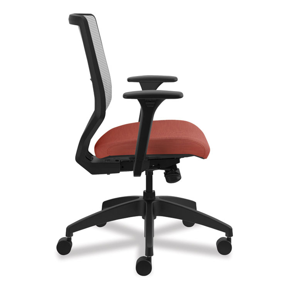 HON COMPANY SVM1ALIFC46T Solve Series Mesh Back Task Chair, Supports Up to 300 lb, 18" to 23" Seat Height, Bittersweet Seat, Fog Back, Black Base