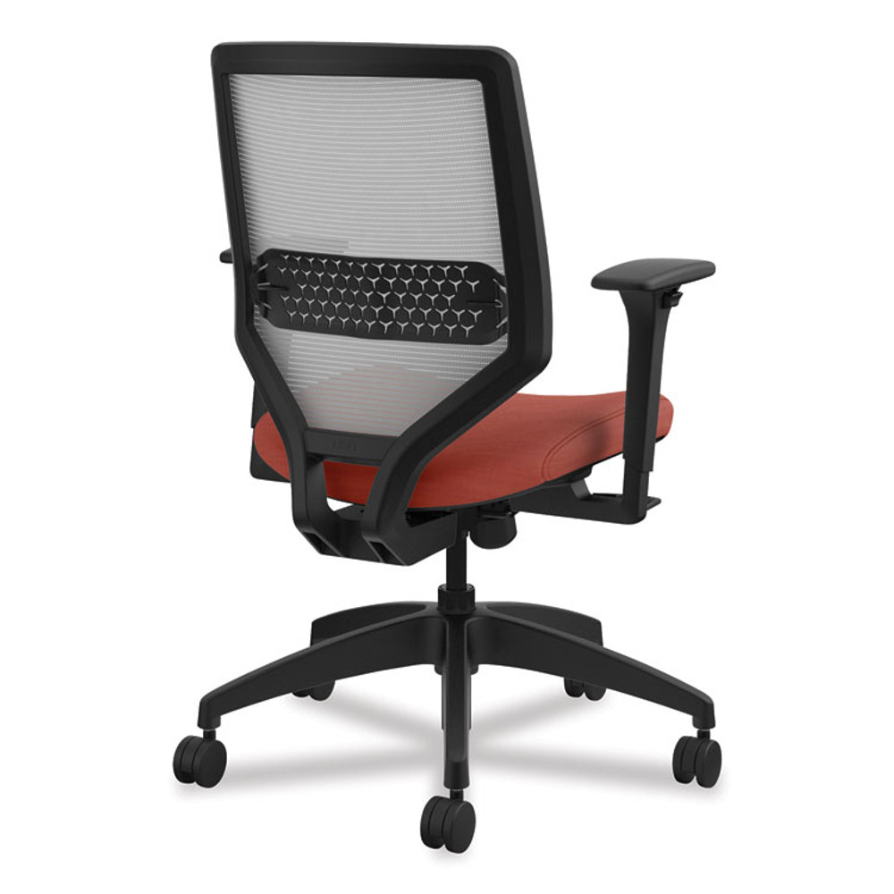 HON COMPANY SVM1ALIFC46T Solve Series Mesh Back Task Chair, Supports Up to 300 lb, 18" to 23" Seat Height, Bittersweet Seat, Fog Back, Black Base