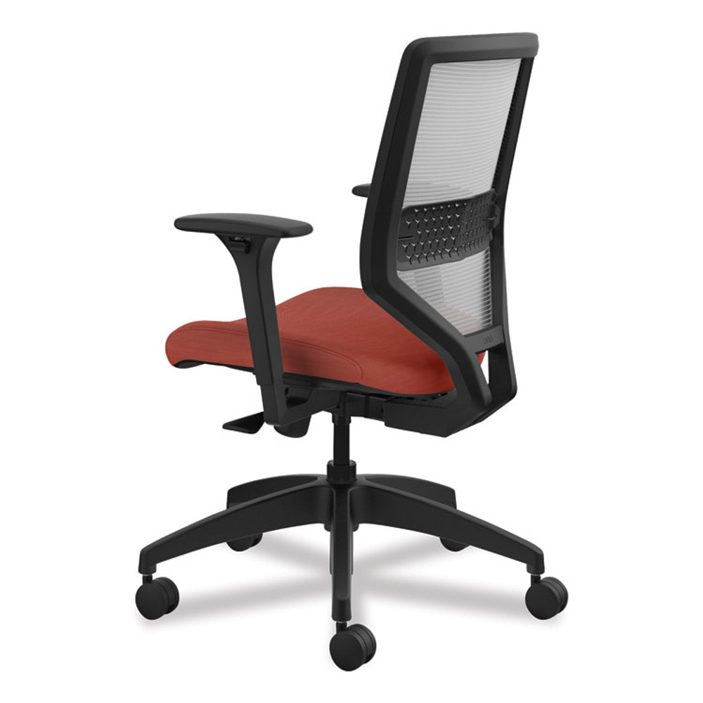 HON COMPANY SVM1ALIFC46T Solve Series Mesh Back Task Chair, Supports Up to 300 lb, 18" to 23" Seat Height, Bittersweet Seat, Fog Back, Black Base