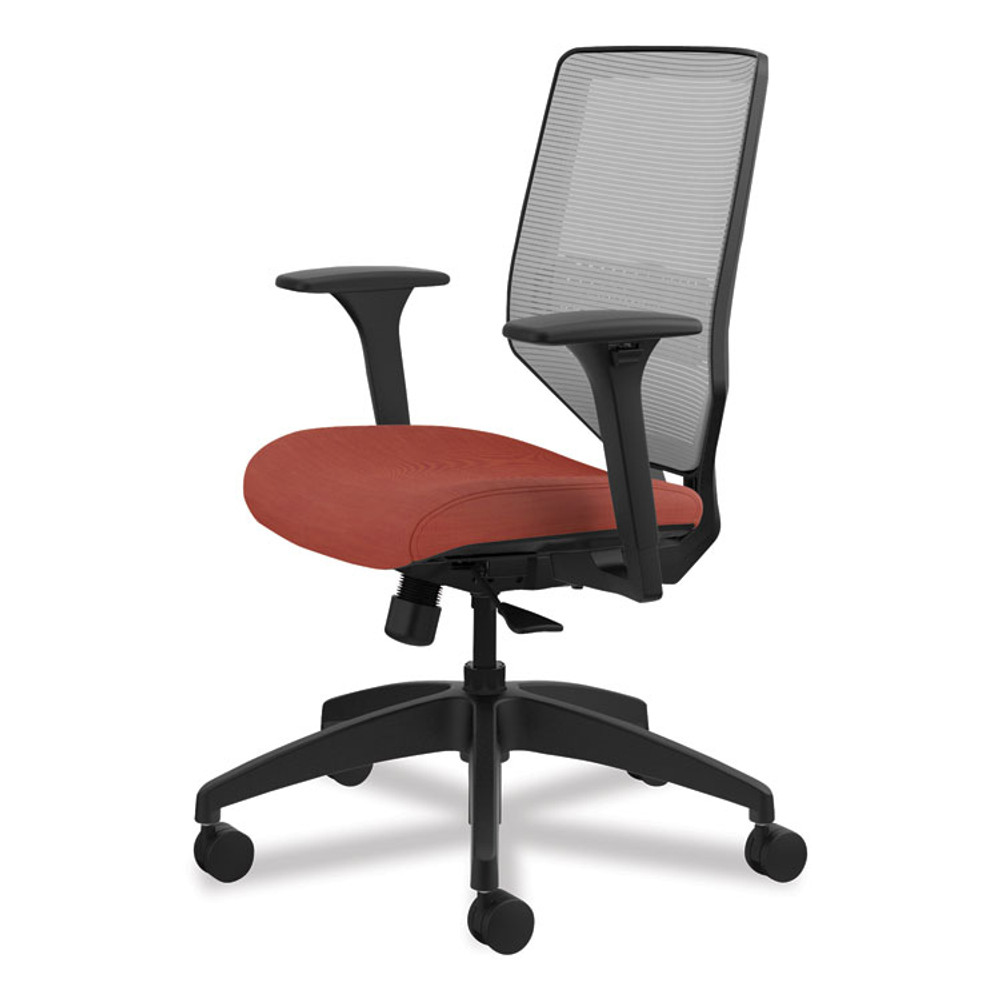 HON COMPANY SVM1ALIFC46T Solve Series Mesh Back Task Chair, Supports Up to 300 lb, 18" to 23" Seat Height, Bittersweet Seat, Fog Back, Black Base