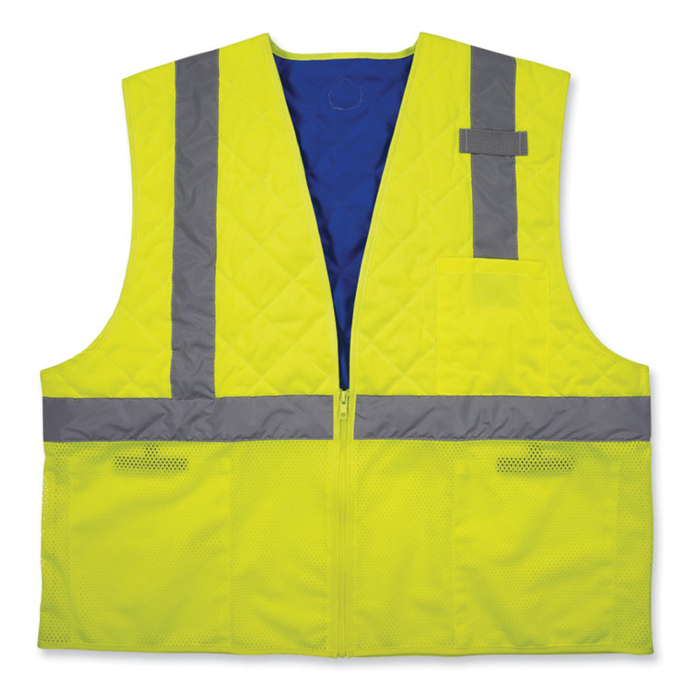 TENACIOUS HOLDINGS, INC. ergodyne® 12716 Chill-Its 6668 Class 2 Hi-Vis Safety Cooling Vest, Polymer, 2X-Large, Lime