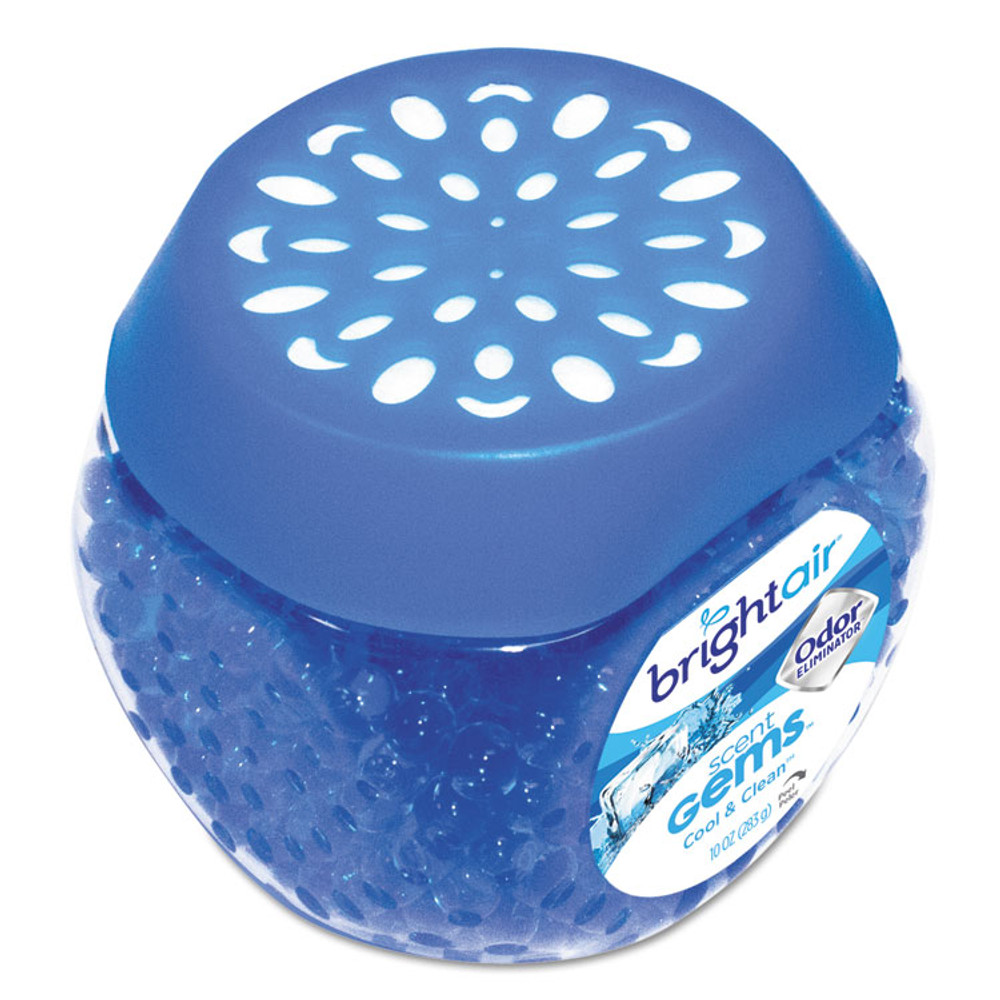 BRIGHT AIR 900228 Scent Gems Odor Eliminator, Cool and Clean, Blue, 10 oz Jar