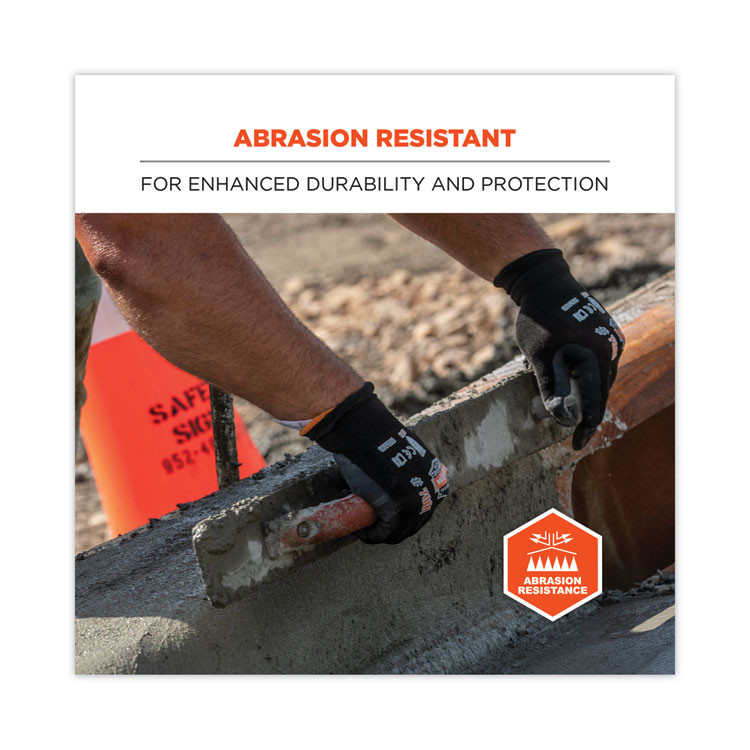 TENACIOUS HOLDINGS, INC. ergodyne® 17954 ProFlex 7001 Nitrile-Coated Gloves, EN388: 4121X, 9" Long, Large, Black, Pair