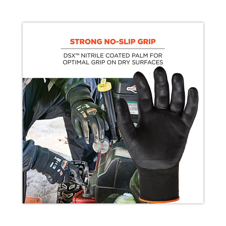 TENACIOUS HOLDINGS, INC. ergodyne® 17954 ProFlex 7001 Nitrile-Coated Gloves, EN388: 4121X, 9" Long, Large, Black, Pair