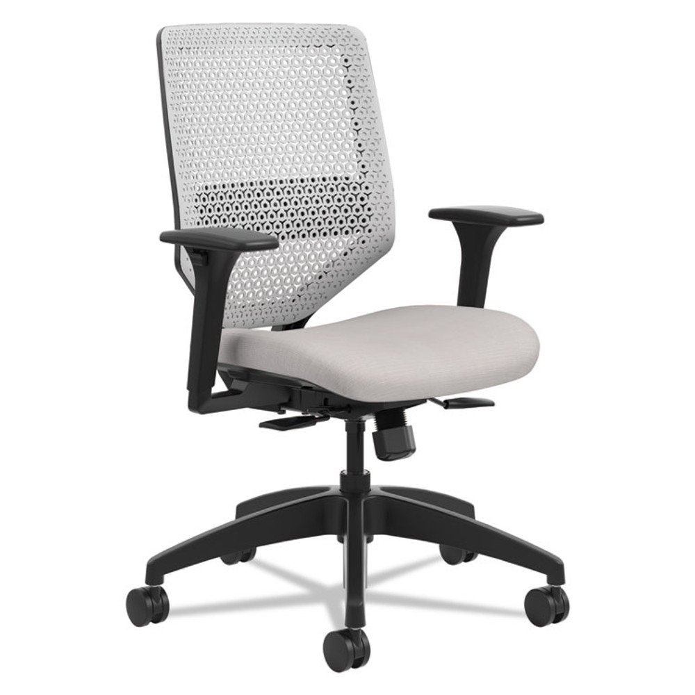 HON COMPANY SVR1AILC19TK Solve Series ReActiv Back Task Chair, Supports Up to 300 lb, 18" to 23" Seat Height, Sterling Seat, Titanium Back, Black Base