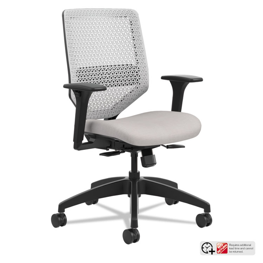 HON COMPANY SVR1AILC19TK Solve Series ReActiv Back Task Chair, Supports Up to 300 lb, 18" to 23" Seat Height, Sterling Seat, Titanium Back, Black Base