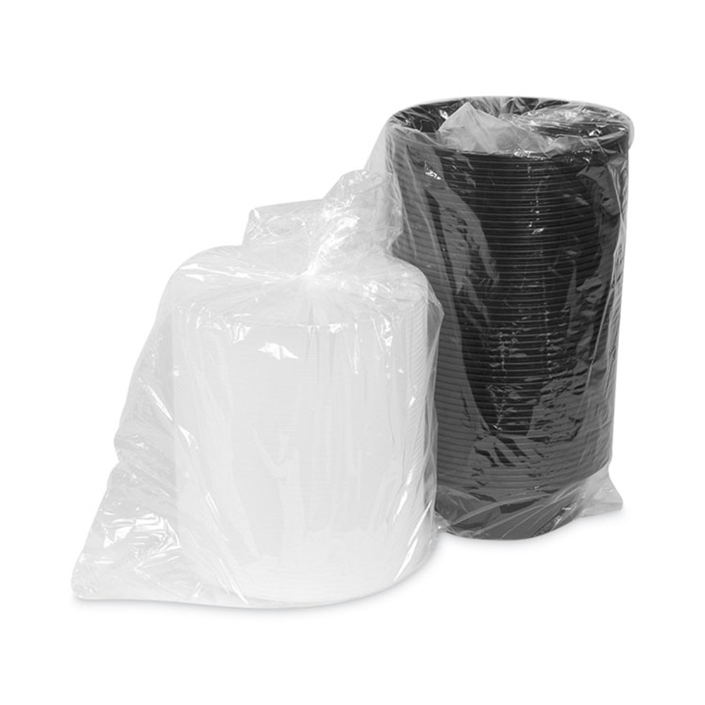 PACTIV EVERGREEN CORPORATION NC729B Newspring VERSAtainer Microwavable Containers, 32 oz, 7" Diameter x 2" h, Black/Clear, Plastic, 150/Carton