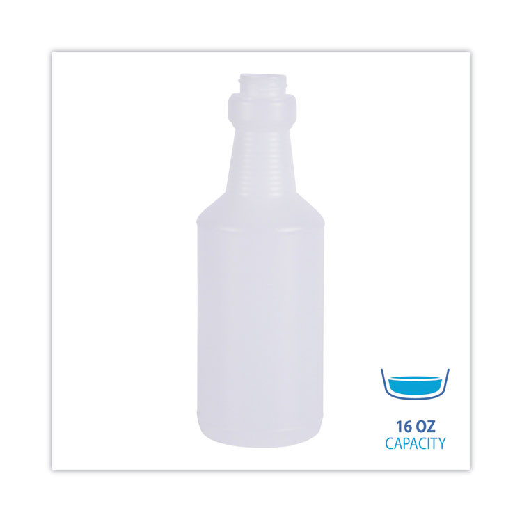 BOARDWALK 00016 Easy-Grip Plastic Spray Bottle, 16 oz, Clear, 24/Carton