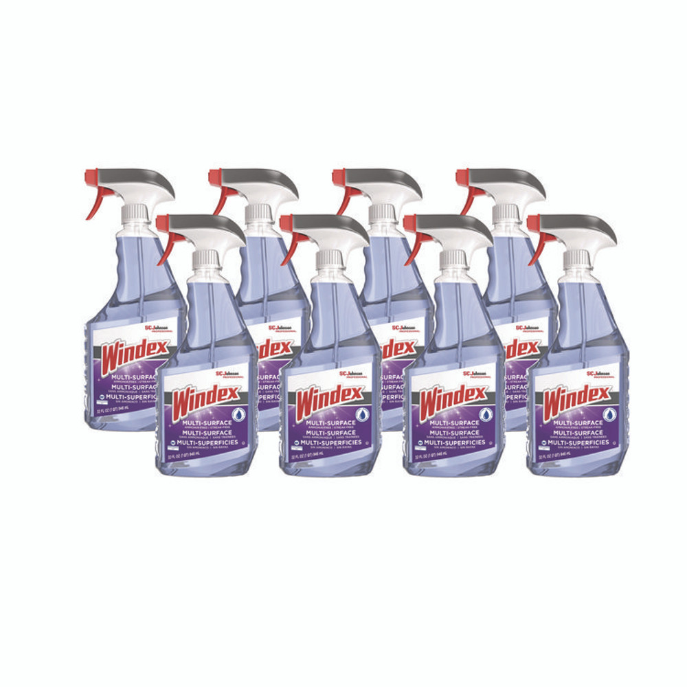 SC JOHNSON Windex® 322381 Non-Ammoniated Glass/Multi Surface Cleaner, Fresh Scent, 32 oz Bottle, 8/Carton