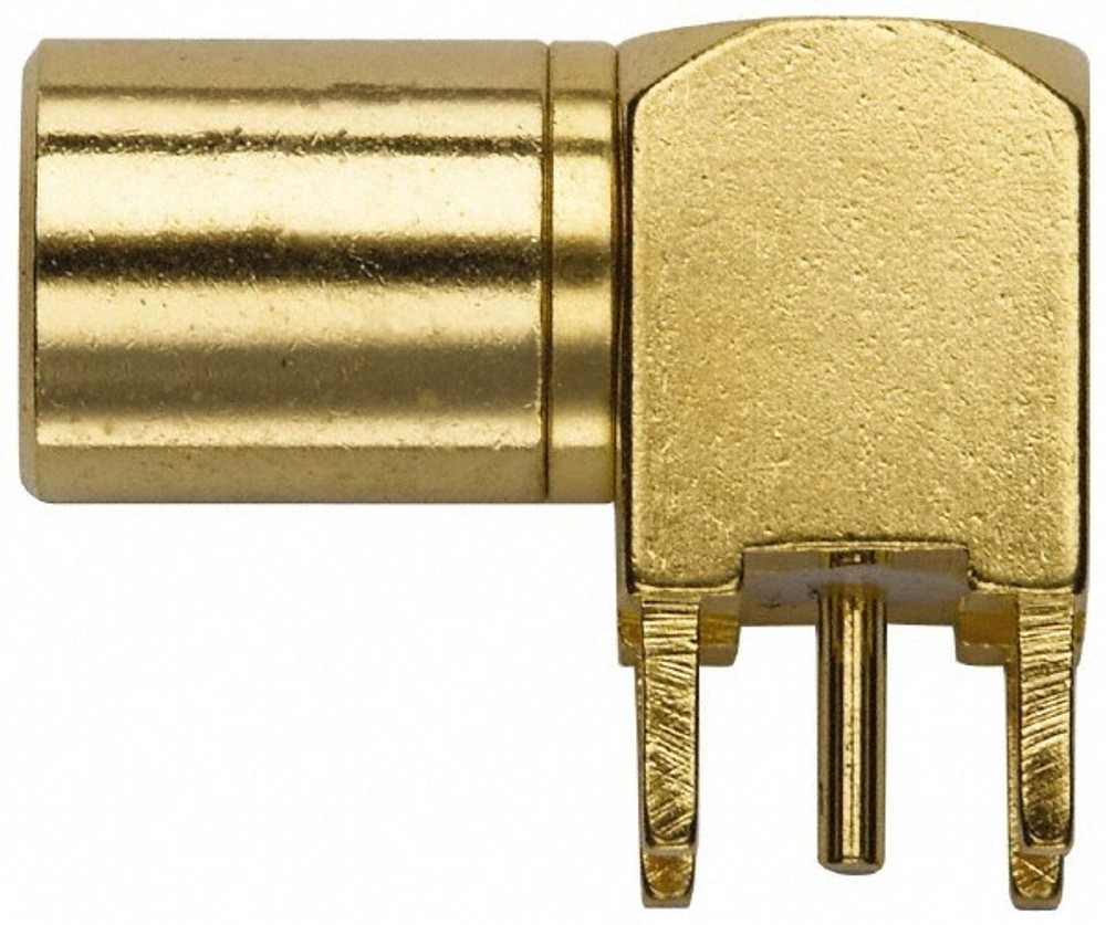 Pomona 72997 Coaxial Connectors; Connector Type: Plug ; Impedance (Ohms): 50 ; Body Orientation: Right Angle ; Finish: Gold ; Contact Material: Brass ; Contact Plating: Gold