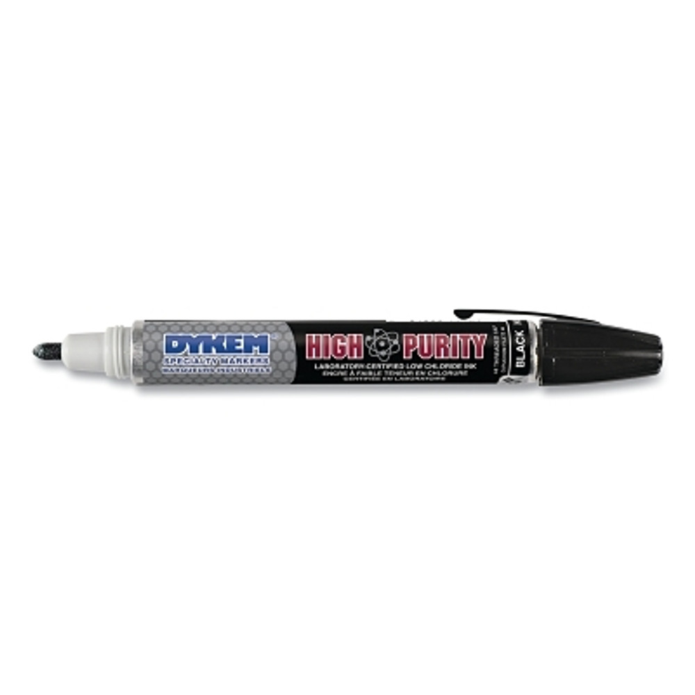 ITW Pro Brands DYKEM® High Purity Marker, Black, Medium, Threaded Cap