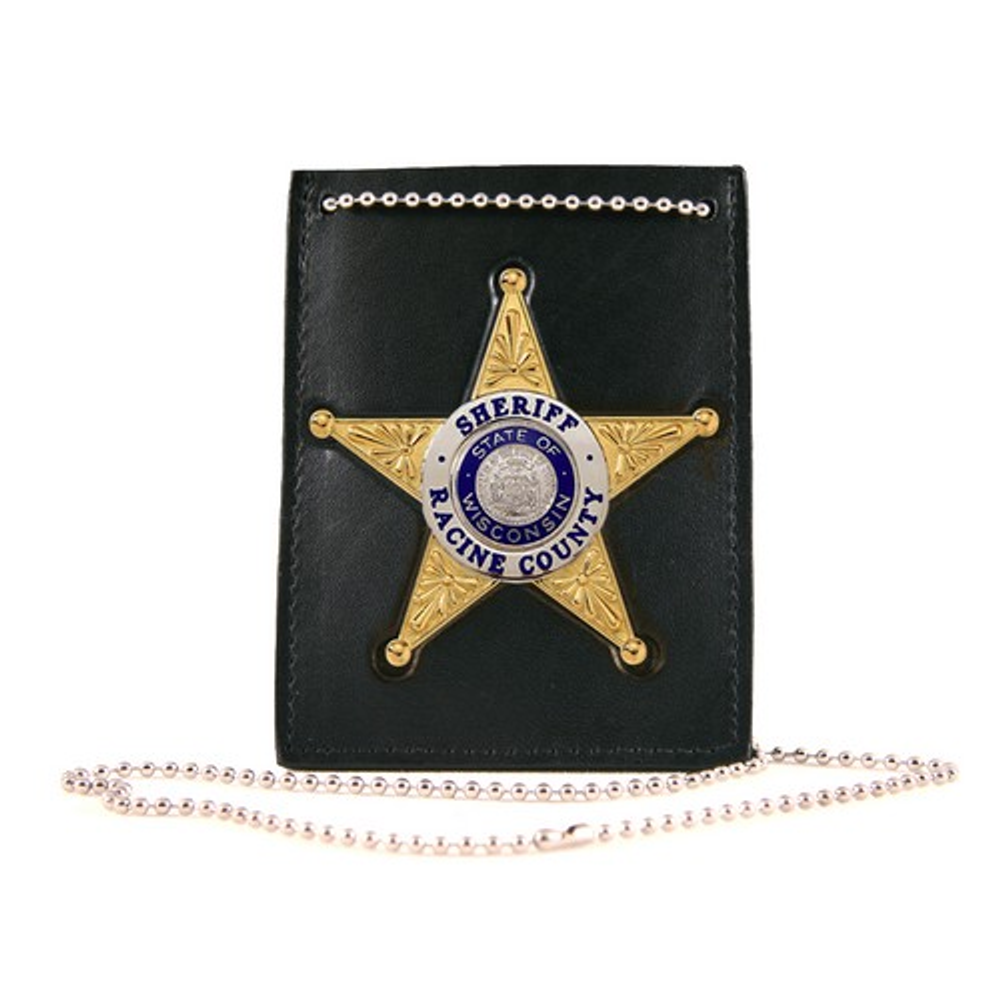 Boston Leather 400-4011 Neck Chain Id Holder With Recessed Badge