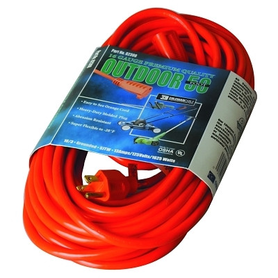 Southwire Vinyl Extension Cord, 50 ft, 1 Outlet, Orange