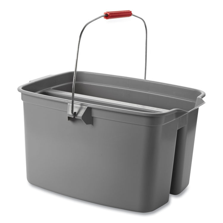 RUBBERMAID COMMERCIAL PROD. 262888GY 19 Quart Double Utility Pail, Plastic, Gray, 18 x 14.5 x 10