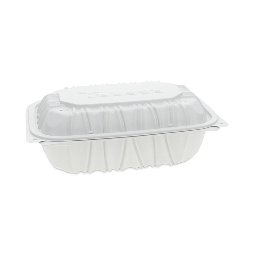PACTIV EVERGREEN CORPORATION YCNW0205 EarthChoice Vented Microwavable MFPP Hinged Lid Container, 9 x 6 x 3.1, White, Plastic, 170/Carton