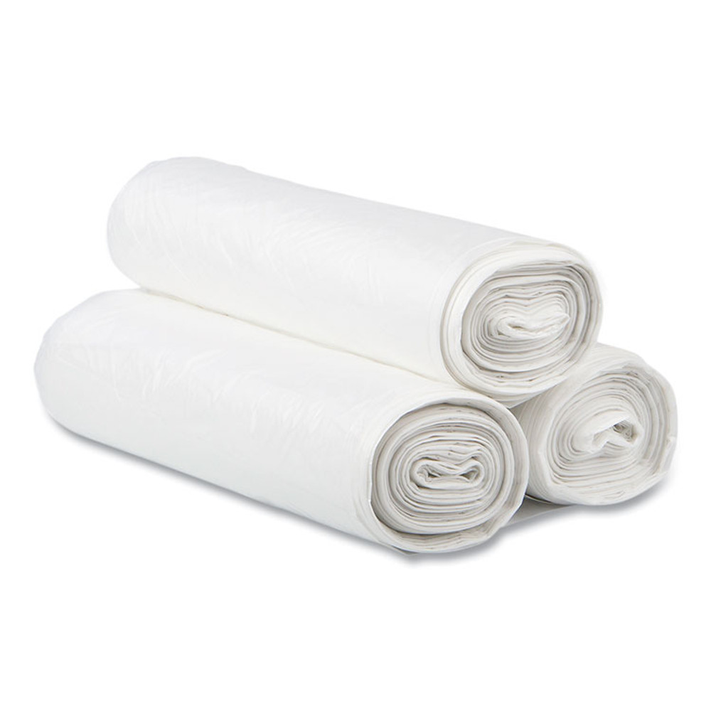 INTEGRATED BAGGING SYSTEMS Inteplast Group SL2433LTN Low-Density Commercial Can Liners, 16 gal, 0.35 mil, 24" x 33", Clear, Perforated Roll, 50 Bags/Roll, 20 Rolls/Carton