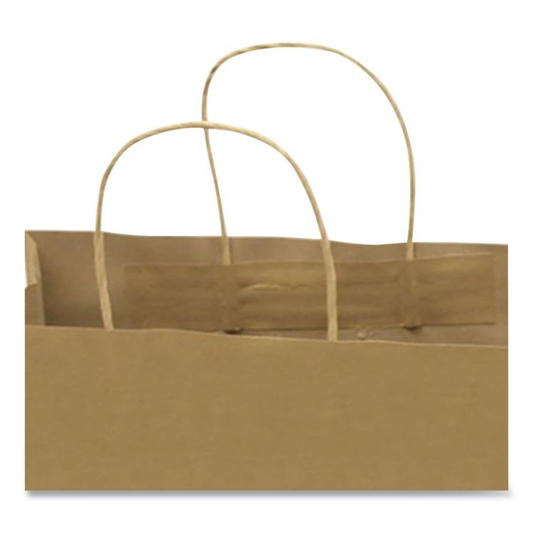 CONSOLIDATED STAMP COSCO 091566 Premium Shopping Bag, Rope Handles, 12" x 6.5" x 17", Kraft, 50/Box