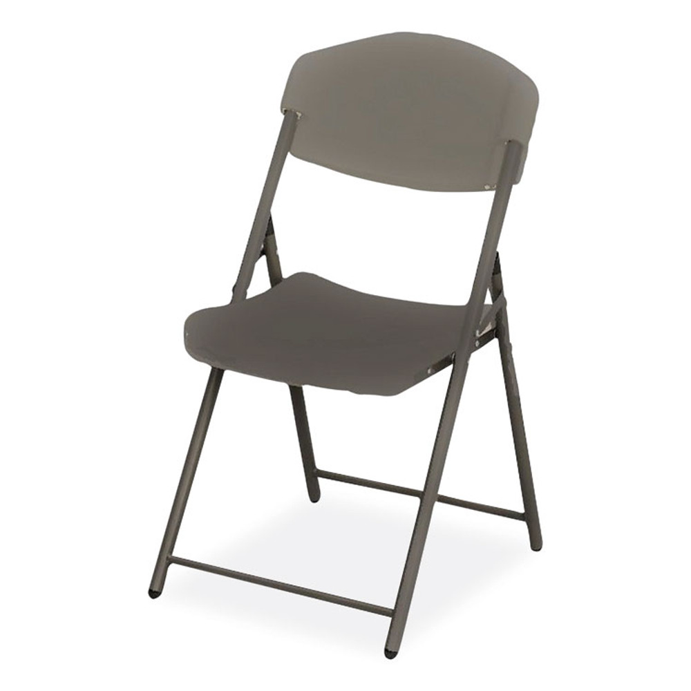 ICEBERG ENTERPRISES 64037 Rough n Ready Commercial Folding Chair, Supports Up to 350 lb, 18" Seat Height, Charcoal Seat/Back, Charcoal Base, 4/Pack