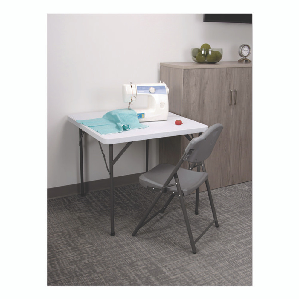 ICEBERG ENTERPRISES 64037 Rough n Ready Commercial Folding Chair, Supports Up to 350 lb, 18" Seat Height, Charcoal Seat/Back, Charcoal Base, 4/Pack