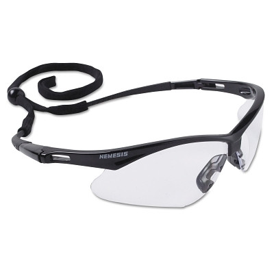 Ansell KleenGuard™ V30 Nemesis™ Safety Glasses, Clear, Polycarbonate Lens, Anti-Fog, Black Frame/Temples, Nylon