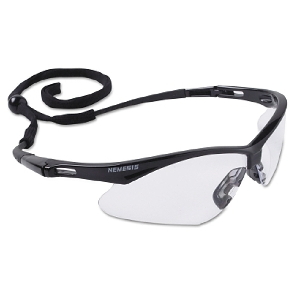 Ansell KleenGuard™ V30 Nemesis™ Safety Glasses, Clear, Polycarbonate Lens, Anti-Fog, Black Frame/Temples, Nylon
