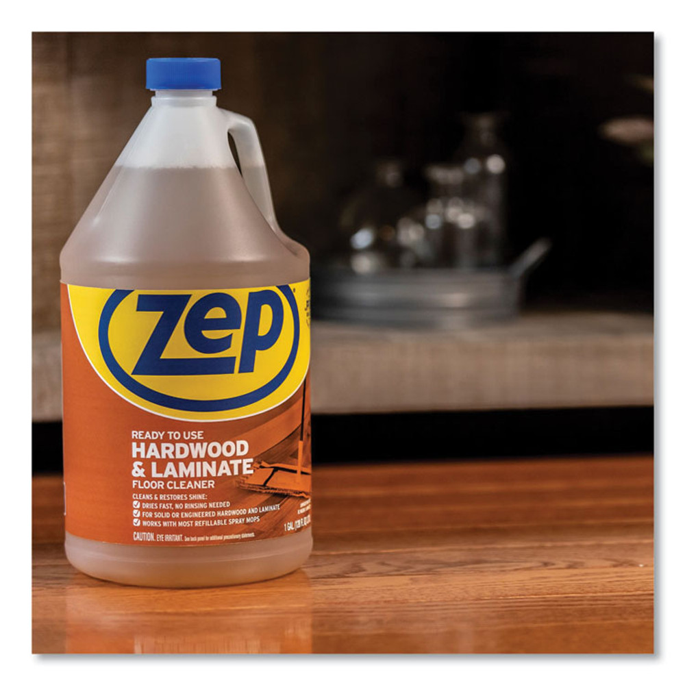 ZEP INC. Commercial® ZUHLF128CT Hardwood and Laminate Cleaner, Fresh Scent, 1 gal, 4/Carton