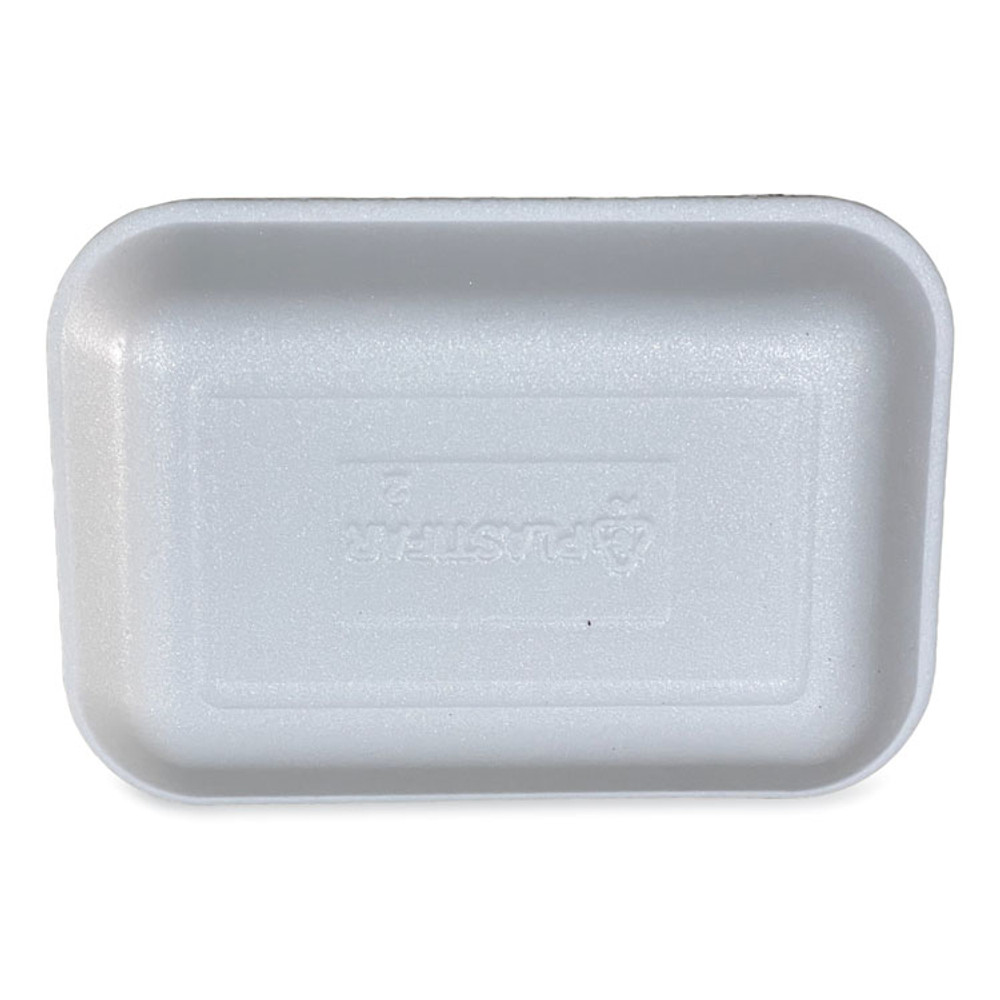 GEN 2WH Meat Trays, #2. 8.5 x 6.03 x 1.11, White, 500/Carton