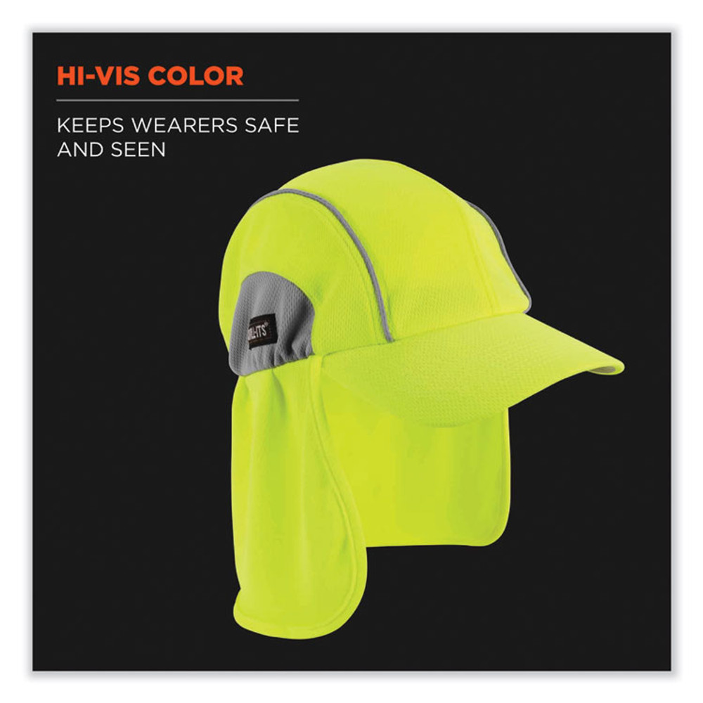 TENACIOUS HOLDINGS, INC. ergodyne® 12520 Chill-Its 6650 High-Performance Hat Plus Neck Shade, Polyester, One Size Fits Most, Lime