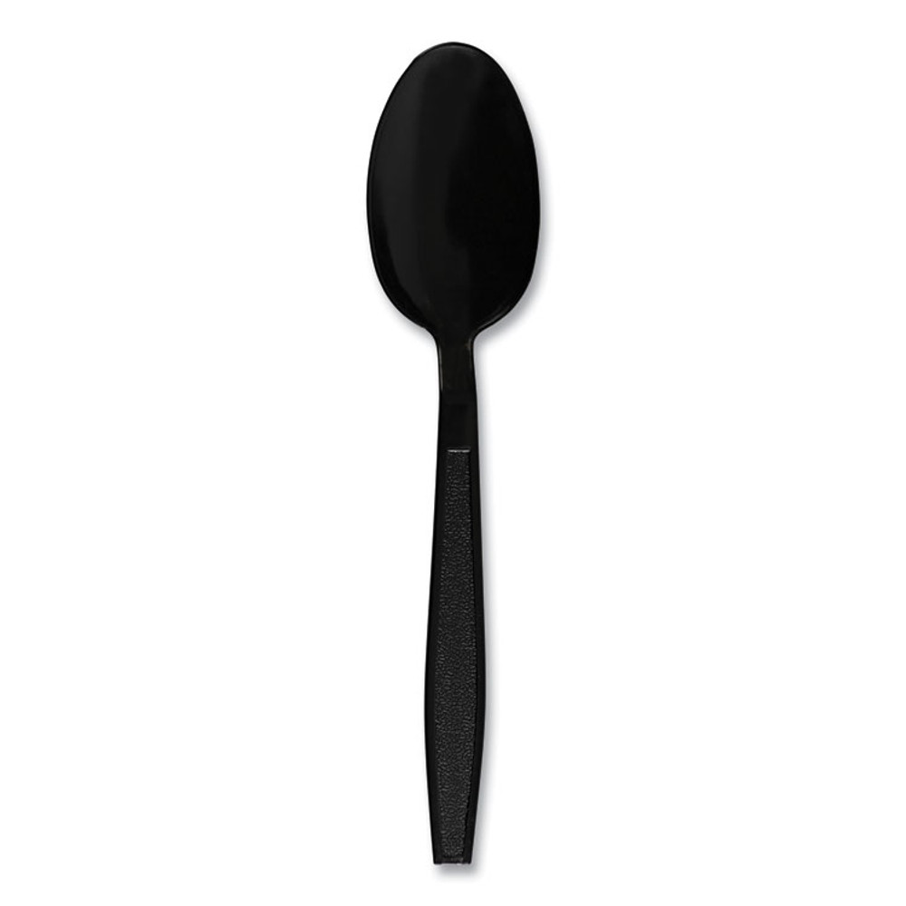 BOARDWALK TEAHWPPBLA Heavyweight Polypropylene Cutlery, Spoon, Plastic, Black, 1,000/Carton