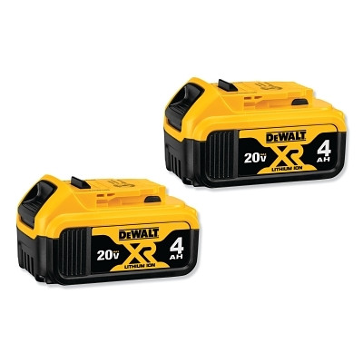 DeWalt® MAX* Cordless Tool Battery, 20 V, Lithium-ion, 4.0 Ah, 2 PK