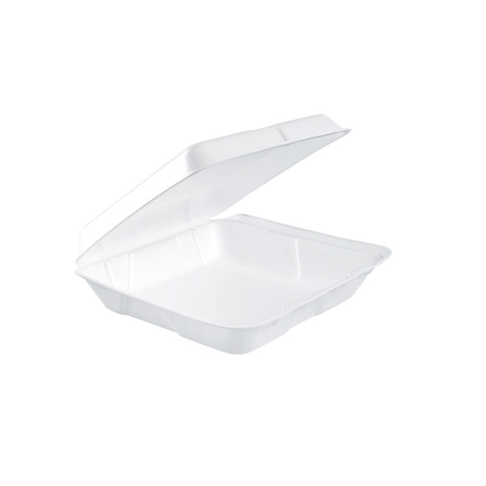 DART 80HT1R Foam Hinged Lid Containers, 7.5 x 8 x 2.2, White, 200/Carton