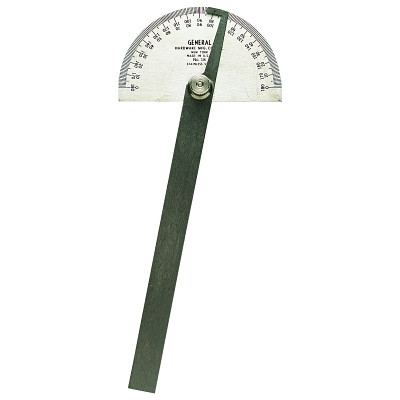 General Tools Stainless Steel Protractor, 6 in, Round Head