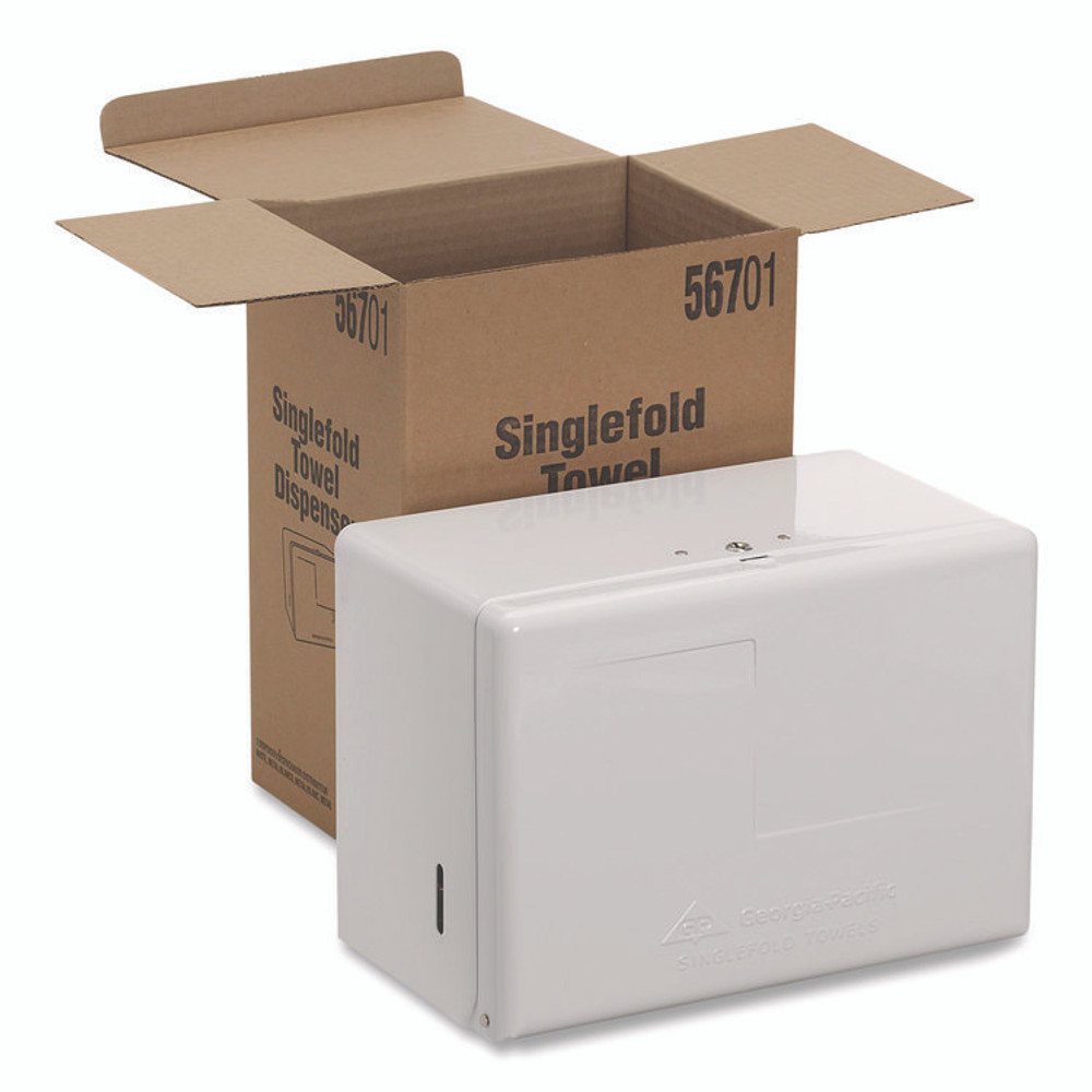 GEORGIA PACIFIC Professional 567-01 Space Saver Singlefold Towel Dispenser, Steel, 11.63 x 6.63 x 8.13, White
