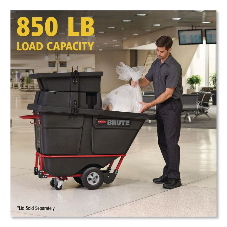 RUBBERMAID COMMERCIAL PROD. 1305 BLA 0.5 cu yd BRUTE Rotomolded Tilt Truck, 850 lb Capacity, Black