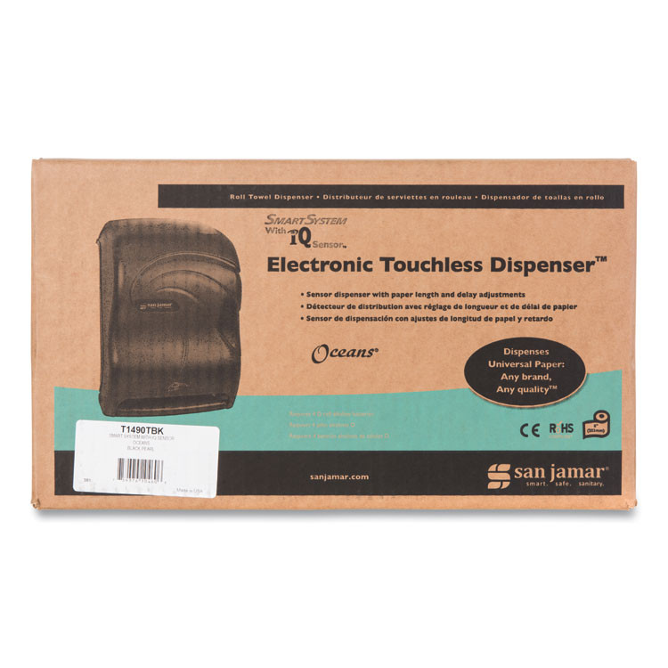 CFS BRANDS San Jamar® T1490TBK Smart System with iQ Sensor Towel Dispenser, 11.75 x 9.25 x 16.5, Black Pearl