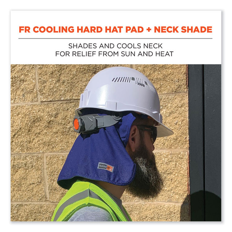 TENACIOUS HOLDINGS, INC. ergodyne® 12657 Chill-Its 6717FR FR Cooling Hard Hat Pad and Neck Shade, 12.5 x 9.75, Blue