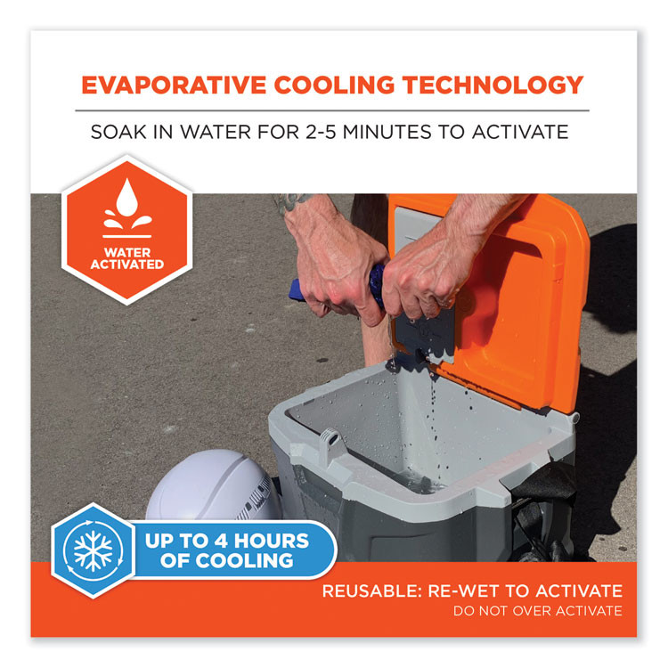 TENACIOUS HOLDINGS, INC. ergodyne® 12657 Chill-Its 6717FR FR Cooling Hard Hat Pad and Neck Shade, 12.5 x 9.75, Blue