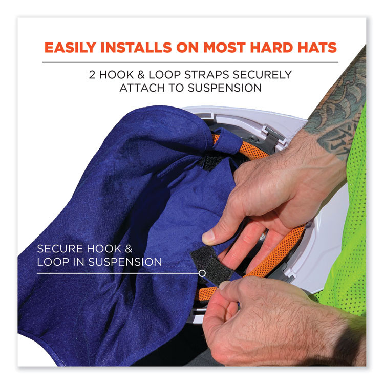 TENACIOUS HOLDINGS, INC. ergodyne® 12657 Chill-Its 6717FR FR Cooling Hard Hat Pad and Neck Shade, 12.5 x 9.75, Blue