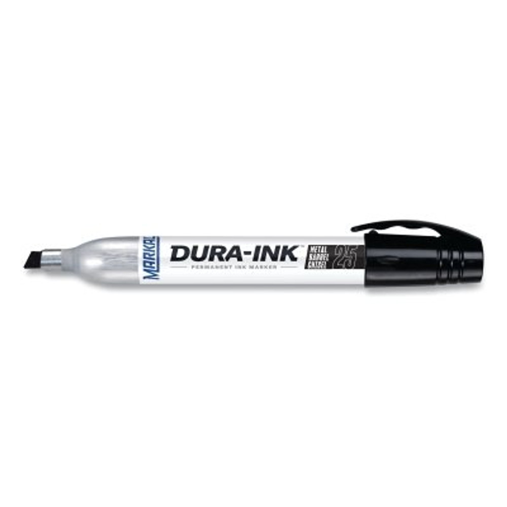 LA-CO Industries Inc Markal® 96223 DURA-INK® 25 Permanent Ink Marker, Black, 1/8 in to 1/4 in Tip, Chisel