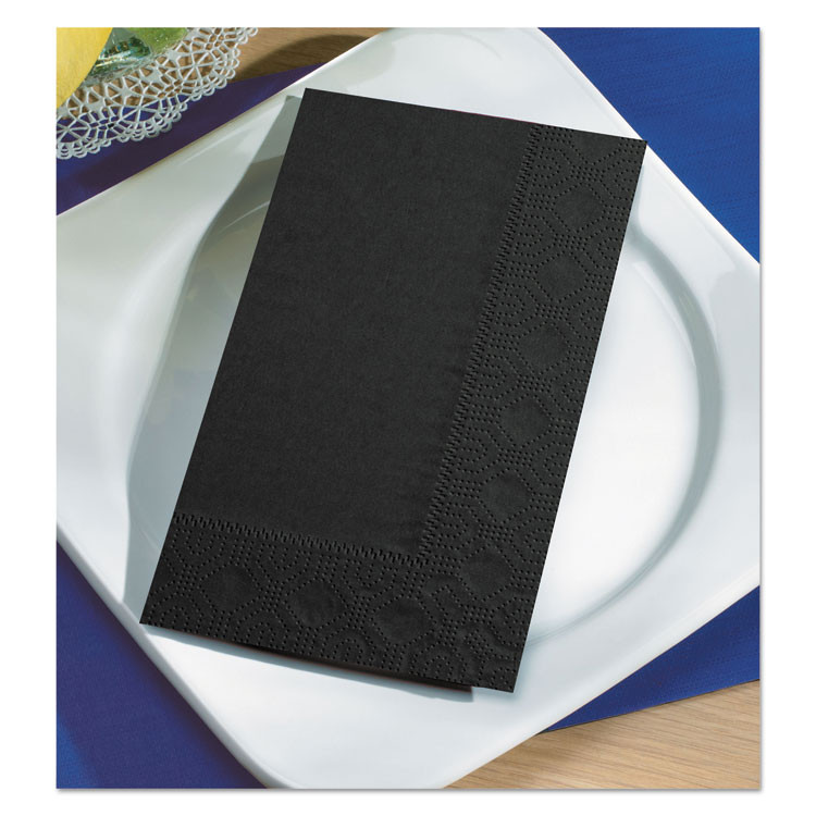 HOFFMASTER 180513 Dinner Napkins, 2-Ply, 15 x 17, Black, 1,000/Carton