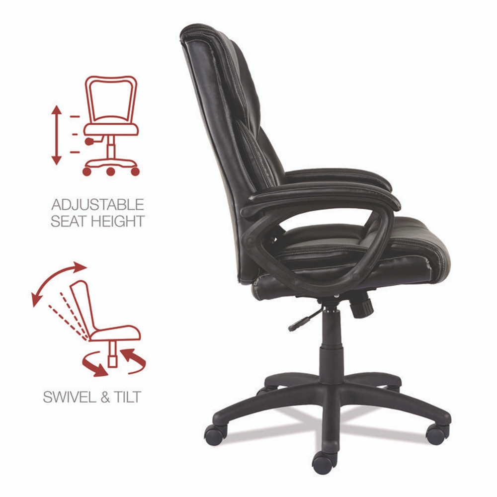 ALERA BRN42B19 Alera Brosna Series Mid-Back Task Chair, Supports Up to 250 lb, 18.15" to 21.77 Seat Height, Black Seat/Back, Black Base