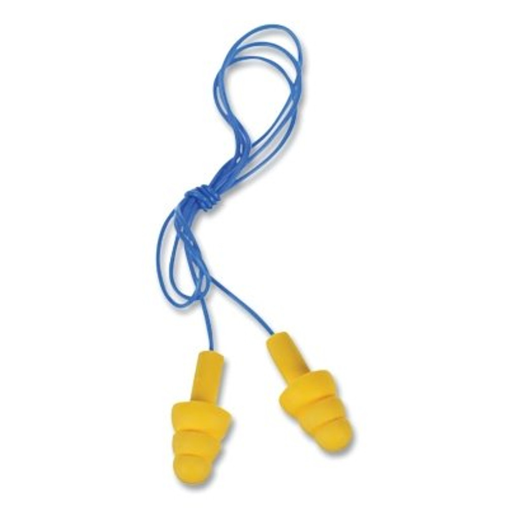 3M™ 7000002320 E-A-R™ Ultrafit® Earplugs, Elastomeric Polymer, Yellow, Corded, Poly Bag