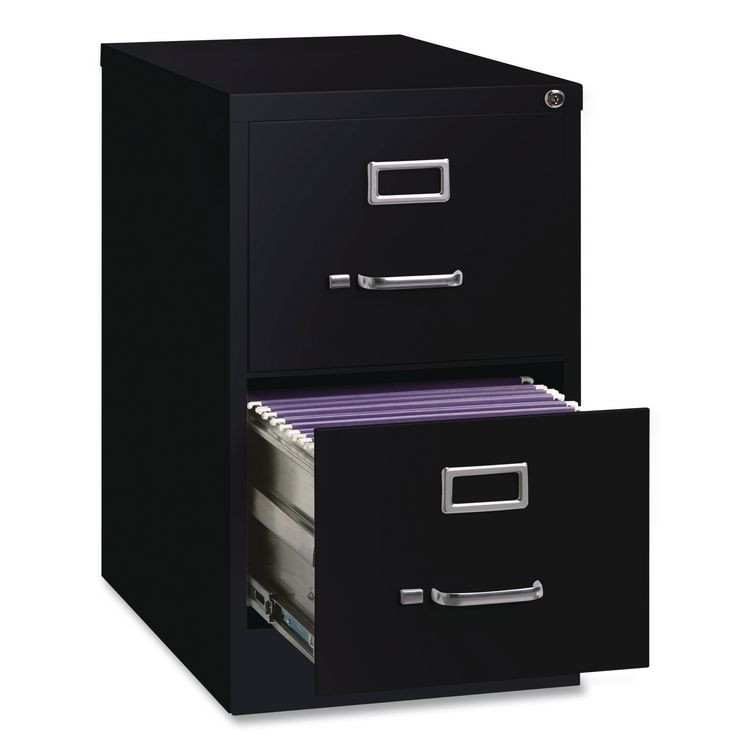 ALERA HVF1929BL Two-Drawer Economy Vertical File, 2 Legal-Size File Drawers, Black, 18" x 25" x 28.38"