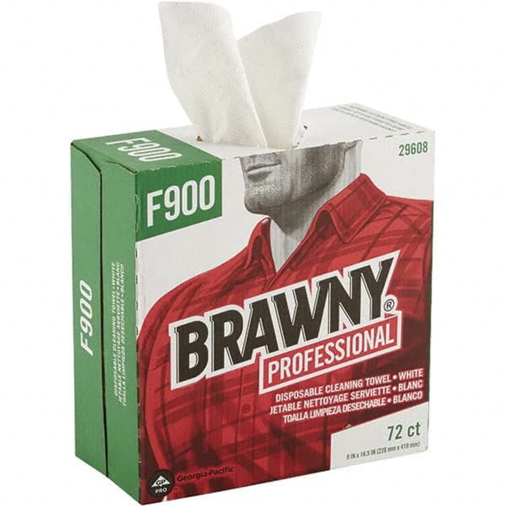 Brawny Professional 29608  F900 Disposable Cleaning Towels, Tall Box, White