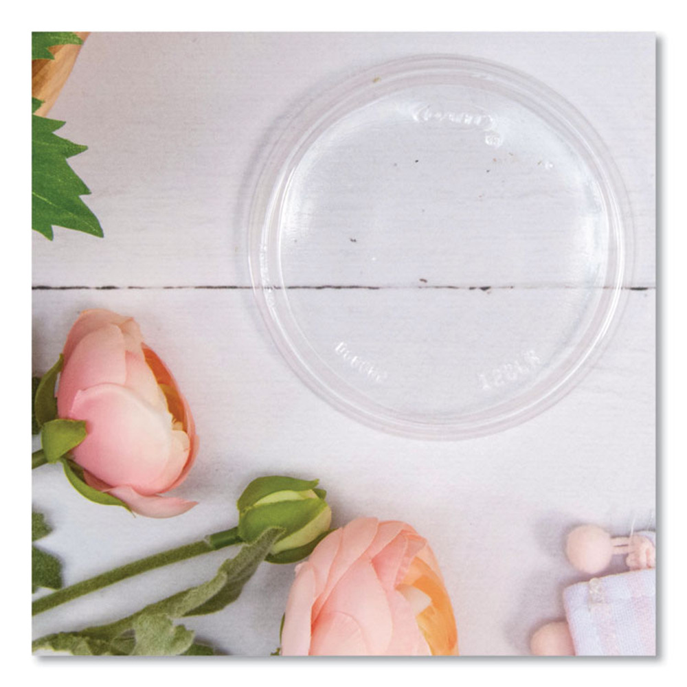 DART SOLO® 12CLR Non-Vented Cup Lids, Fits 10 oz to 14 oz Hot Cups/6 oz to 8 oz Food Containers/6 oz Bowls; Plastic, Clear, 1,000/Carton